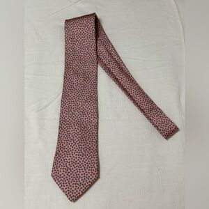 Hermes Paris, France Silk Tie 5107 HA Pink D’ancre Horse Birdle Chain Link 62”